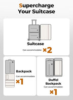 Vacuum Bags for Travel with Wireless Pump, IP67 Waterproof, Reusable Space Saver Compression Bags for Backpack, Suitcase, Home Storage(3 Pack + Pump)