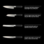 Babish High-Carbon 1.4116 German Steel 15 Piece Full Tang Forged Cutlery Kitchen Knife Block Set - Black