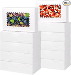 36 pcs Cookie Boxes,9x6x2.5 Inch Large Bakery Boxes with Window for Pies Chocolate Strawberries Muffins Donuts Pastry Dessert Christmas (White, 9 * 6 * 2.5inch/36pcs)
