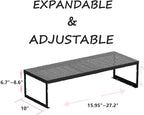 Stackable Expandable Metal Shelf Organizer - Adjustable Wire Storage Rack with Holes for Kitchen, Bathroom, Cabinet, Office - Space Saving, Durable & Sturdy Design（1PACK/Large/Black