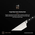 DURA LIVING 8-Inch Chef Knife – Ultra-Sharp German High Carbon Stainless Steel, Full Tang, Ergonomic Handle, Multipurpose Kitchen Knife for Chopping, Slicing, and Dicing, Black