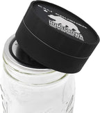 Homegrown Jar Head - 2 Piece Ball Mason Jar Herb & Spice Grinder - Black