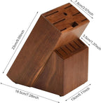 Wood Kitchen Knife Block, Universal Kitchen Knife Holder Kitchen Knife Storage Rack 14 Slots Knife Holder