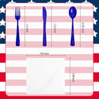 Liacere 100Pack Pre Rolled Blue Silverware and Napkin - Disposable Blue Plastic Utensils-Wrapped Plastic Cutlery Set with Napkin:100 Forks,100 Knives,100 Spoons,100 Napkins for Wedding&New Year