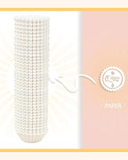qiqee 600 Count Mini Cupcake Liners White Muffin Liners Food Grade Baking Cups Paper No Smells（Small Size）