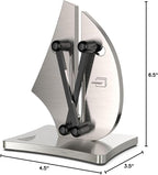 VN3 Professional Knife Sharpener | 3-Action Streamlined Sailboat Design for Effortless Knife Sharpening - The Ultimate Tool for Precision 11 to 21 Degree Angles (Upgrade Stainless Steel)
