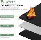 63 x 36 Inch Under Grill Mats for Outdoor Grill, Fireproof Deck and Patio Protector, Double-Sided Waterproof Oil-Proof Fire Blanket BBQ Mat