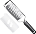 Coarse Grater for Cheese & Vegetables - Non-Slip Grip | Dishwasher Safe Stainless Steel (Black)