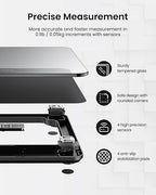 RENPHO Digital Bathroom Scale, Highly Accurate Core 1S Body Weight Scale with Lighted LED Display, Round Corner Design(11"/280mm, Black)