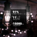 16 Pack ST19 Dimmable LED Edison Bulb, 5.5W (60W Equivalent) 500LM, CRI 95+, 4000K Cool White, E26 Medium Base, Vintage Filament, Clear Glass, Standard Type A Lamp for Kitchen, Bathroom, Bedroom
