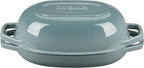 Enameled Cast Iron Oval Dutch Oven Pot with Lid, Dutch Oven for Sourdough Bread Baking, Oval Bread Pan, 7qt, Seasalt