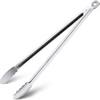 Grill Tongs - 17 Inch Extra Long BBQ Tongs, Heat Resistant Stainless Steel Kitchen Tong, Heavy Duty Metal Locking Tong for Cooking, Grilling, BBQ/Barbecue, Food (17 inch)