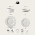 Christian Siriano Lusso 32-Piece Dinnerware Set Stoneware, White