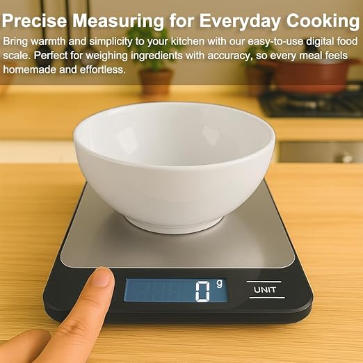 Food Scale,Digital Kitchen Scale,Weight in Grams and Ounces for Baking, Cooking, and Meal Prep,6 Units with Tare Function,LCD Display,11lb,Scale for Food