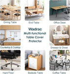 14x55 Clear PVC Table Protector Cover Clear Tablecloth Vinyl Plastic Desk Pad Mat for Wood Kitchen Coffee Writing Table Waterproof Rectangular Table Pads for Dining Room Table 1.5mm Thick Waterproof
