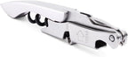Pocket Prestige Waiters Corkscrew By Coutale Sommelier - Stainless Steel - French Patented Spring-Loaded Double Lever Wine Bottle Opener for Bartenders and Gifts - Sharp Micro-Serrated Knife