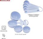 KitchenAid Universal Easy To Read Measuring Cup and Spoon Set with Soft Grip Handle for Maximum Control, Hang Hole and Nesting For Easy Storage, Dishwasher Safe, 9 Piece, Lavender Cream