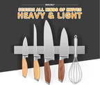 Ninonly 10 Inch Magnetic Knife Holder for Refrigerator, Stainless Steel Double Sided Magnet Knife Strip for Wall, No Drilling Magnetic Knife Rack with Powerful Magnetic Pull Force Fridge Applicable