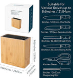 KITCHENDAO XL Bamboo Universal Knife Block Holder with Slots for Scissors and Sharpening Rod, Safe, Space Saver Knives Storage Stand Display without Knives, Unique Slot Design to Protect Blade