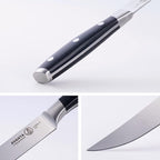 Messermeister Avanta Forged 5” Fine Edge Steak Knife Set - German X50 Stainless Steel - Rust Resistant & Easy to Maintain - Includes 4 Steak Knives