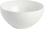Gibson Elite Embossed Bone China 16-Piece Double Bowl Dinnerware Set, Service for 4 – White Elegant Plates and Bowls