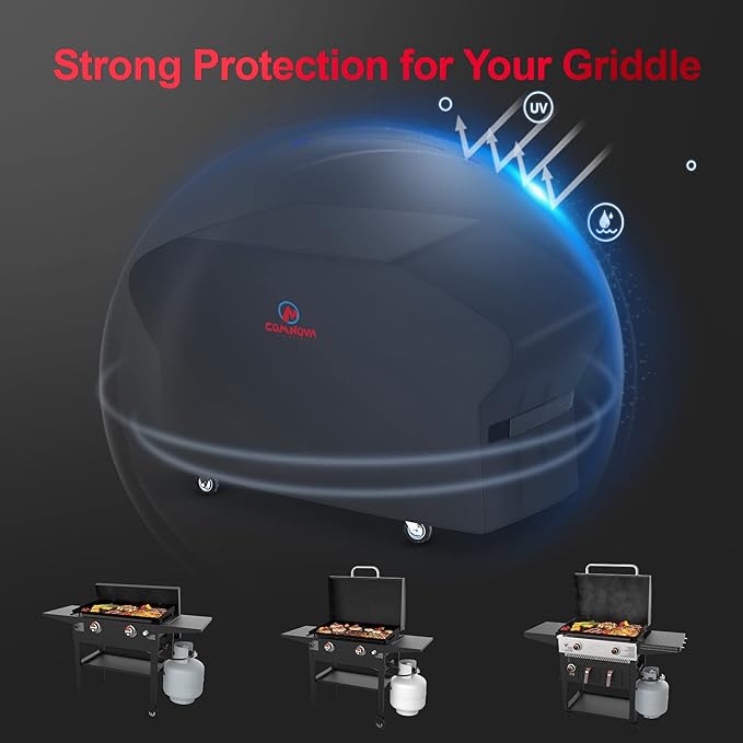 Comnova Griddle Cover for Blackstone 28 Inch With Hood - 600D Heavy Duty Waterproof Flat Top Grill Cover for Pro Series, BBQ Cover for Models 1883, 1924 and More