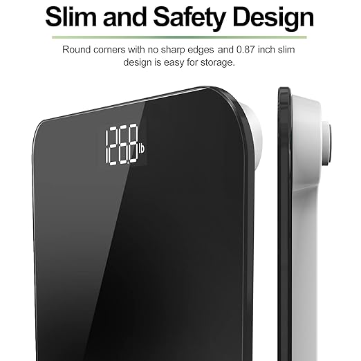 RENPHO Scale for Body Weight, Bathroom Weighing Scale with Backlit LED Display, Highly Accurate & Measures Weight up to 400 lb/180kg, Batteries Included, Black-Core 1S
