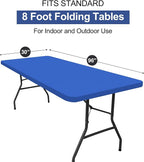 homing Rectangle Table Cloth Cover, Waterproof Polyester Elastic Fitted Tablecloth, Fits for 8 Foot Folding Tables, Washable Table Protector for Picnic, Camping, Outdoor (Blue, 30" x 96")