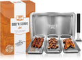 Yukon Glory Grill Basket Set, Stainless Steel BBQ 'N Serve 5-Piece with 3 Baskets, Removable Handle & Drip Tray for Vegetables, Fish, Shrimp