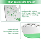 Leaf Herb Stripper, Stainless Steel Kitchen Herb Stripper Tool, 9holes, 2 in 1 design,Curved edge can be used as a kitchen knifefor Chard, Collard Greens, Parsley, Basil, Rosemary Herb, Taragon, Thym