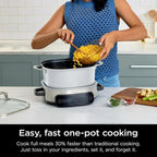 Multi-Cooker Ninja Foodi MC1100, Everyday Possible Cooker 6.5-Qt, 6-in-1 with Slow Cook, Slow Cooker, Sear/Sauté, Rice & Pasta Functions,Compact Design,Replaces 10 Kitchen Appliances,Easy Cleanup