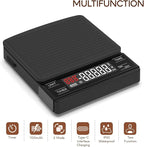 MAXUS Coffee Scale with IP65 Waterproof Design, USB Rechargeable 1000mAh Battery, Espresso Scale with Timer 2kg/0.1g High Precision, Ideal for Brewing and Pour-Over Coffee
