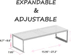 Stackable Expandable Metal Shelf Organizer - Adjustable Wire Storage Rack with Holes for Kitchen, Bathroom, Cabinet, Office - Space Saving, Durable & Sturdy Design（1PACK/Medium/White