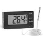 Digital Oven Thermometer -58°F to 572°F/-50°C-300°C, Thermometer with Probe, High Low Temperature Alarm, LCD, Celsius/Fahrenheit LXSZRPH (Black)