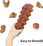 Christmas Candy Molds Silicone Chocolate Mold Christmas Tree Gingerbread Snowman Glove Bell Shape Gummy Mold for Fondant Cupcake Decoration Set of 2(Brown)