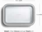 Caraway Glass Food Storage - 6.6 Cup Glass Container - Ceramic Coated Food Container - Non Toxic, Non Stick - Dishwasher, Oven, & Microwave Safe – Gray