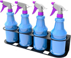 JINGCHENGMEI 4 Spray Bottles Holder, Steel Wall Mount Storage Organizer for All-Purpose at Garage and Home (SBH-4B1Pc)