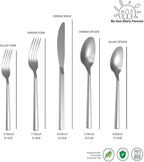 Cubic 20-Piece Silverware Set, Flatware Set Stainless Steel, Modern Cutlery Set, Service for 4, Matte Finish Forged Dishwasher Safe