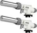 Sondiko Dual Flame Mode Butane Torch Lighter Head 2 Pack, Culinary Torch, Welding Equipment for Soldering with Adjustable Flame, Reverse Use for BBQ, Soldering, Charcoal, Fuel Not Included