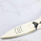 Rae Dunn Kitchen Scissors- Stainless Steel Kitchen Shears, Cooking Scissors for Cutting Meat, Chicken, Herbs and Produce with Blade Cover and Soft Grip Handles (Multi 2 Pack)