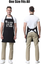 Miracu Funny Cooking Aprons for Men Women, Funny Dad Gifts for Mens Father, Mom - Fathers Christmas, Birthday Gifts for Dad Step Brother Boyfriend Husband, Cool BBQ Grilling Kitchen Chef Apron