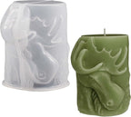 Cylinder Deer Silicone Molds - Resin, Cake, Soap & Clay Molds - Candle Making & Craft Supplies