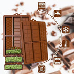 Deep Chocolate Bar Molds, 2 Pack Candy Bar Silicone Molds, Non-Stick 6 Cavities Thick Silicone Dubai Kunafa Pistachio Kit for Filling Chocolate Bar with Scraper
