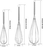 Mini Wire Whisk, 10 Inch Small Whisk for Cooking - Ergonomic Spiral Handle, 304 Stainless Steel - Ideal for Whisking, Beating, Blending & Mixing Sauces - Silver
