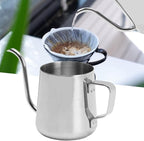 Pour Over Coffee Kettle, Stainless Steel Gooseneck Spout Pour Over Coffee Kettle Long Narrow Drip Spout Coffee Tea Pots for Pour Over Coffee, Home Brewing, Camping (8.5oz, Silver)