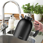 ASCOT Electric Kettle, Electric Tea Kettle Hot Water Kettle Stainless Steel Kettle 1.6L 1500W Retro Tea Heater & Boiling Water, Auto Shut-Off and Boil-Dry Protection (Black)