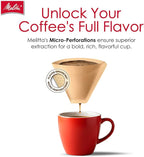 Melitta #4 Cone Coffee Filters, Natural Brown, 100 Count (Pack Of 6), 600 Total Filters - Fits all 8-12 Cup Cone Coffee Makers and Pour-Overs, Compostable, Tear-Resistant, Made in USA