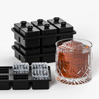 Bangp Large Ice Cube Tray for Whiskey,Perfect Etched Big Ice Cubes, Silicone Ice Cube Mold for Cocktails,Whiskey (Etched Square)