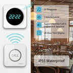 SINGCALL Restaurant Pager System Waiter Calling System Pagers and Beepers for Kitchen,Fast Food,Hotel,Restaurants,Cafe,Bar to Call Waiters 8 Waterproof Wireless Call Buttons 1 Number Display Receiver