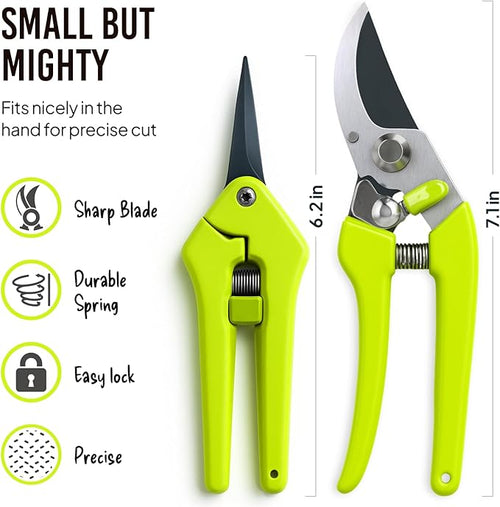 2-Pack Stainless Steel Gardening Scissors, Pruning Shears and Clippers for Gardening
